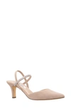 Nina Billie Slingback Pointed Toe Pump In Alamo Tan Glam Suede