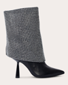 Black Suede Studio Cecille Pointy Toe Ankle Boots Black 38 In Crystal Embellished Suede / Black Nappa Leather