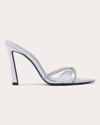 Black Suede Studio Arielle Sandal In Lilac Hint Satin / Crystal Stones