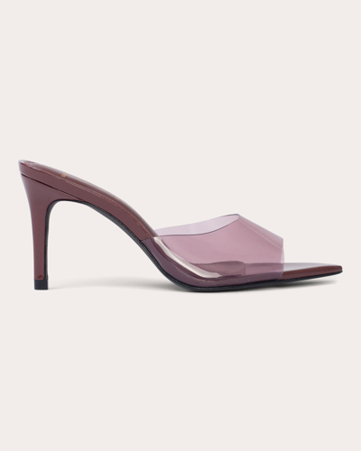 Black Suede Studio Belle Transparent Mule Sandals In Syrah