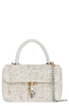 Rebecca Minkoff Edie Flap Boucle Top-handle Bag In Camel/ Paper