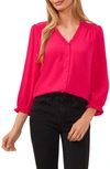 CECE RUFFLE V-NECK BLOUSE