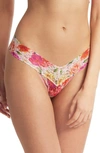 Hanky Panky Low-rise Printed Lace Thong In Bring Me Flowers