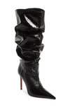 Amina Muaddi Woman Boot Black Size 6 Synthetisches Material In Crackle Black