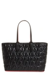 Christian Louboutin Cabata Small Cl-embossed Tote Bag In Cm53 Black/ Black