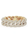 JENNIFER FISHER 18K GOLD LAB CREATED DIAMOND CUBAN CHAIN BRACELET