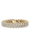 JENNIFER FISHER 18K GOLD LAB CREATED DIAMOND CUBAN CHAIN BRACELET