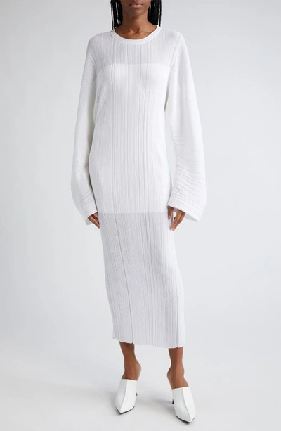 Stella Mccartney Lightweight Plisse Knit Maxi Dress In Pure White