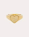YVONNE LÉON WOMEN'S DIAMOND & 9K GOLD HEART CANNAGE BABY SIGNET RING