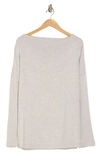 Renee C Brushed Knit Long Sleeve Top In Heather Grey