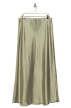 Renee C Satin A-line Skirt In Sage
