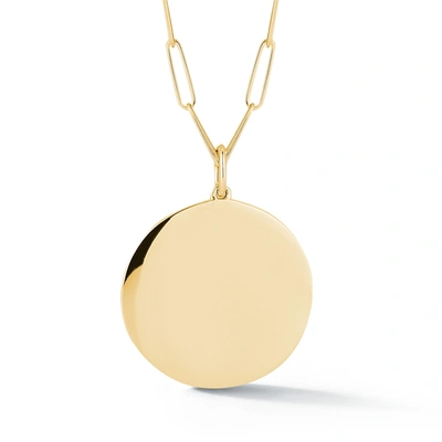 Dana Rebecca Designs Drd Paperclip Disc Charm Necklace In Yellow Gold