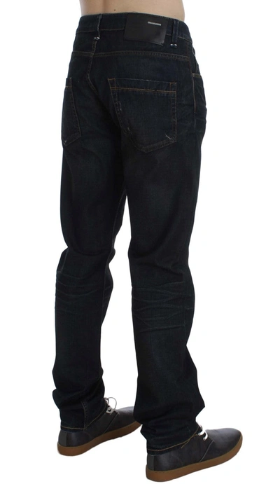 Acht Blue Wash Cotton Denim Straight Fit Men's Jeans