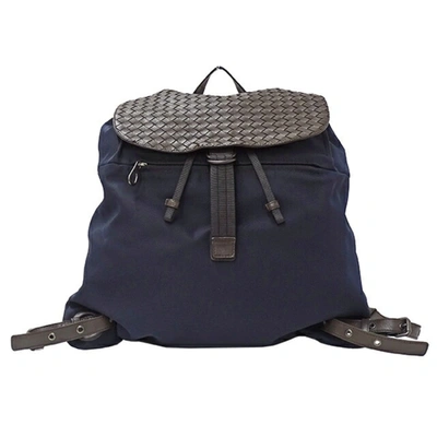 Bottega Veneta Intrecciato Navy Synthetic Backpack Bag ()