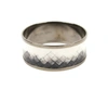 BOTTEGA VENETA BOTTEGA VENETA WHITE / BLACK ENAMEL METAL WOVEN SILVER BRACELET (SMALL)