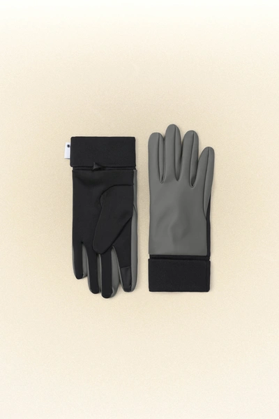 Rains Touchscreen Finished Gloves In Grey