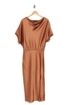 RENEE C RENEE C SATIN OFF THE SHOULDER DRESS