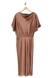 RENEE C RENEE C SATIN OFF THE SHOULDER DRESS