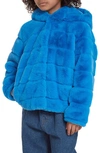 Apparis Kids' Goldie Faux-fur Hooded Coat In Azure Blue