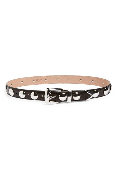 Khaite Benny Stud Patent Leather Belt In Black