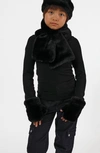 APPARIS KIDS' FAUX FUR SCARF, HEADBAND & FINGERLESS MITTENS SET