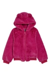 Apparis Lily Faux-fur Hooded Coat In Confetti Pink