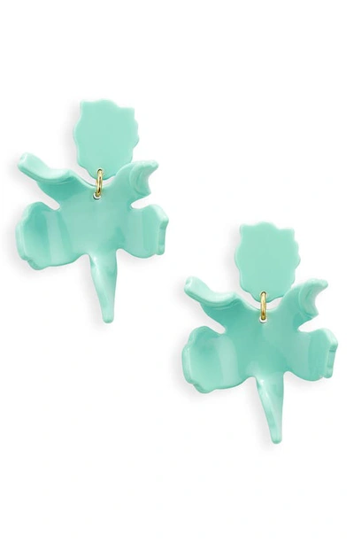 Lele Sadoughi Women's Small Paper Lily 14k Gold-plated & Acetate Drop Earrings In Sea Glass