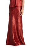 ST JOHN CROC TEXTURED SATIN A-LINE SKIRT