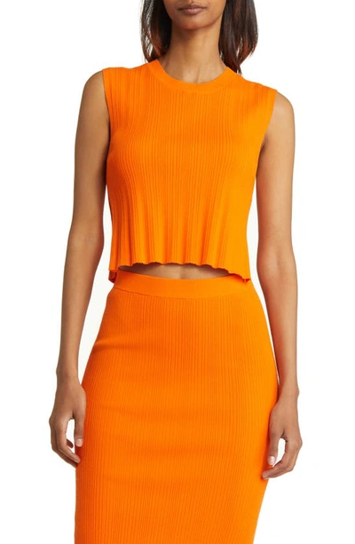 Frame Orange Cutout Tank Top In Bright Orange