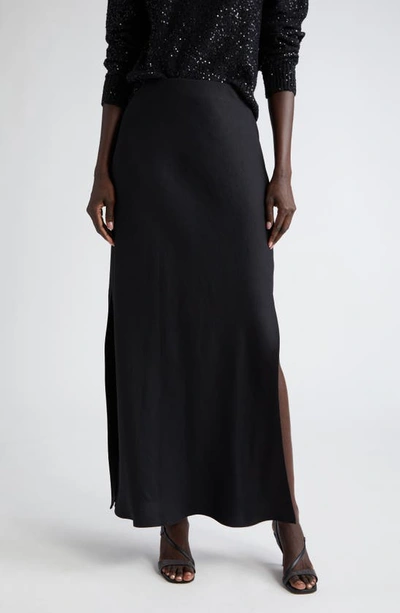 Brunello Cucinelli 斜纹布加长半身裙 In C101 Black