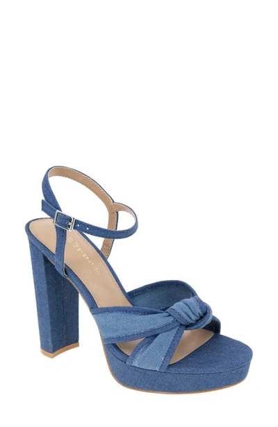 Bcbgeneration Women's Orlie Raffia Platform Sandal In Blue Denim