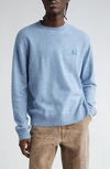 Acne Studios Kalon Logo-appliquéd Wool Sweater In Steel Blue