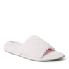 DEARFOAMS WOMENS BEATRICE QUILTED MICROFIBER TERRY SLIDE SLIPPER
