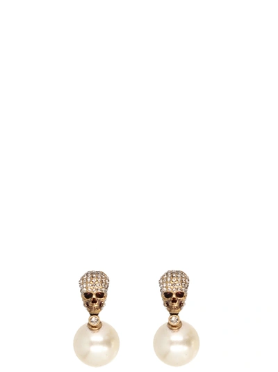 Alexander Mcqueen Pearl N Skull Jewelry Gold