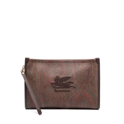 Etro Clutch In Brown/red