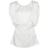 Jil Sander Ruched-detailed Sleeveless Blouse In White
