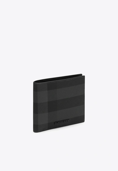 Burberry Check Pattern Bi-fold Wallet In Gray