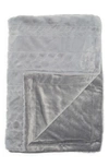 BCBG EMBROIDERED FAUX FUR THROW BLANKET