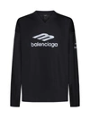 Balenciaga 3b Sports Icon Oversized Top In Nero