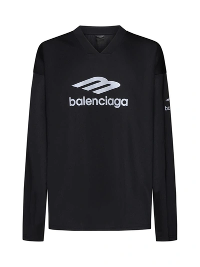 Balenciaga 3b Sports Icon Oversized Top In Black
