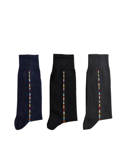Paul Smith Pack Of 3 Grey Black Navy Vittore Socks