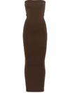 Wolford Fatal Strapless Midi Tube Dress In Umber