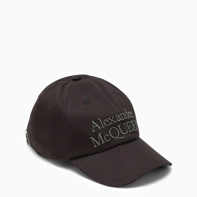 ALEXANDER MCQUEEN ALEXANDER MCQUEEN | EMBROIDERED-LOGO CAP IN BLACK