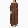 Taller Marmo 'jerry' One-shoulder Jumpsuit Asymmetric Hem In Brown
