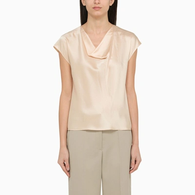VINCE CHAMPAGNE-COLOURED SILK BLOUSE