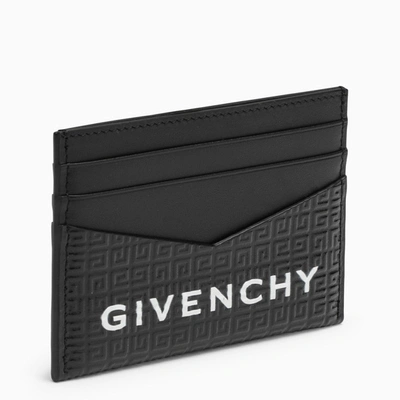 GIVENCHY BLACK 4G LEATHER CARD HOLDER WITH LOGO