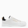 DOLCE & GABBANA WHITE AND GOLD LOW SNEAKERS