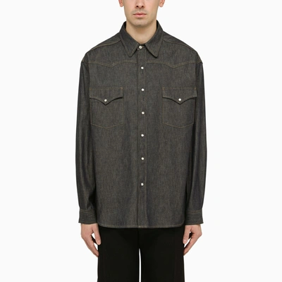 Maison Margiela Long-sleeve Denim Shirt In Blue