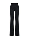 Palm Angels Monogram-jacquard Knitted Flared Trousers In Black