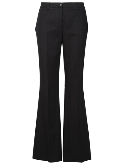 Dolce & Gabbana Flared Pleat-front Pants In Black